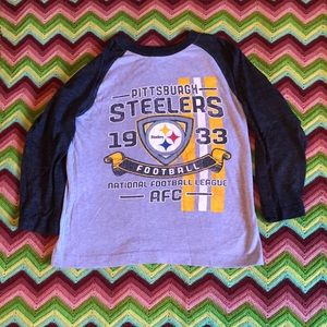 NFL Team Apparel - Pittsburgh Steelers 3/4 Sleeve Raglan Tee